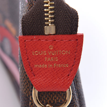 Louis Vuitton Damier Ebene 2019 Christmas Animation Mini Pochette Accessories Red 6 of 8