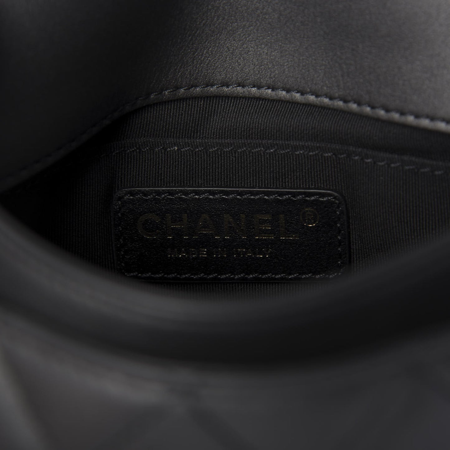 Calfskin Quilted Top Handle Flap Black