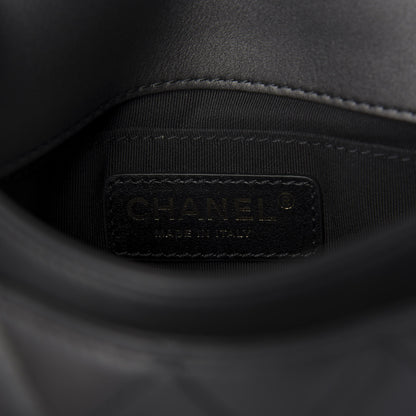 Chanel Calfskin Quilted Top Handle Flap Black 8 of 9