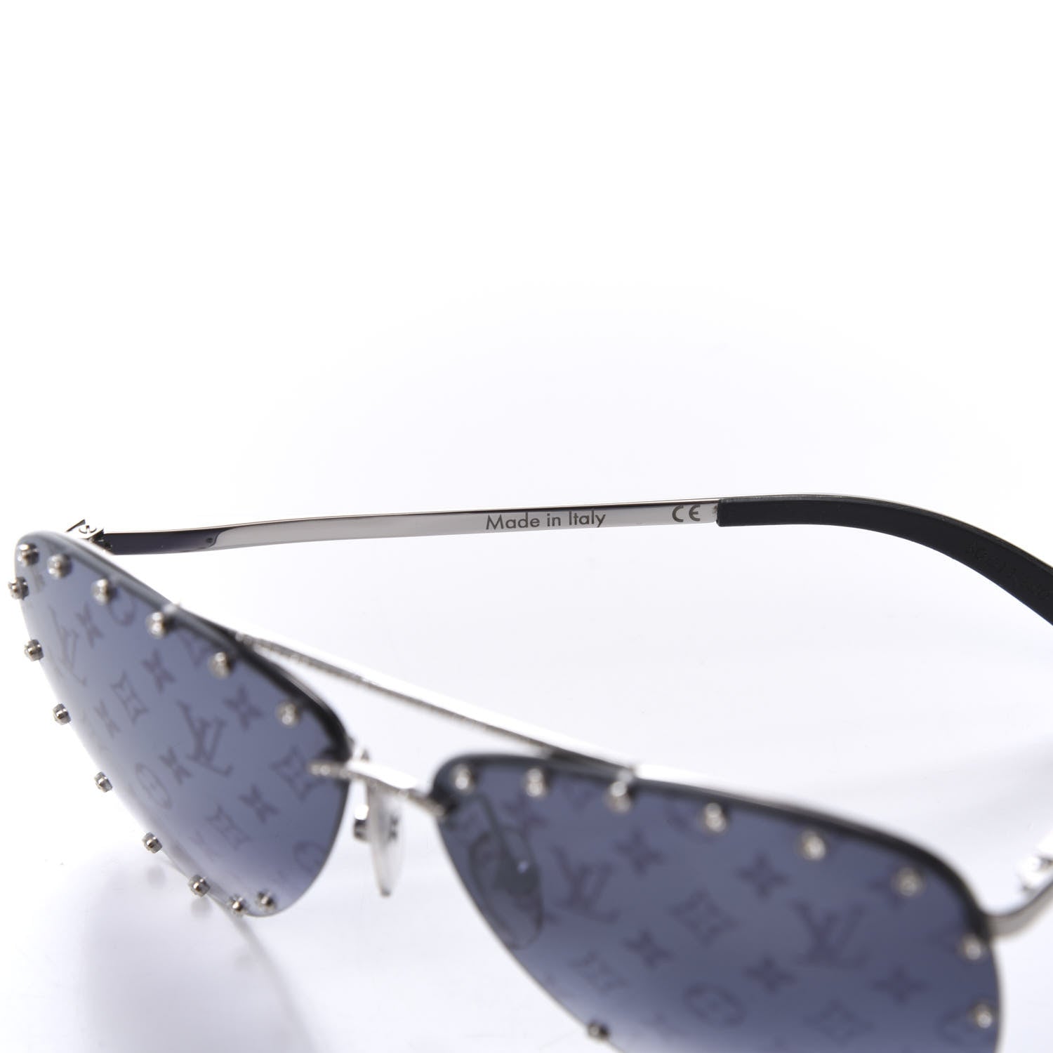 Louis Vuitton Monogram The Party Aviator Sunglasses Z0971U Black 6 of 7