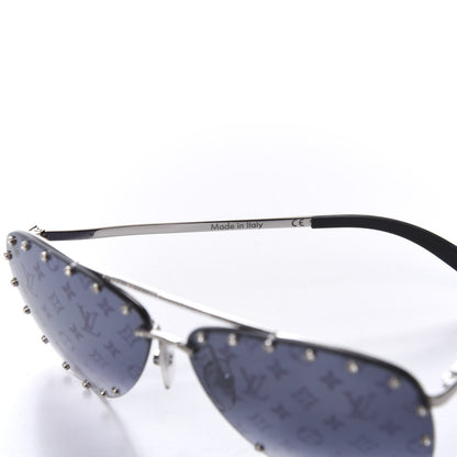Louis Vuitton Monogram The Party Aviator Sunglasses Z0971U Black 6 of 7