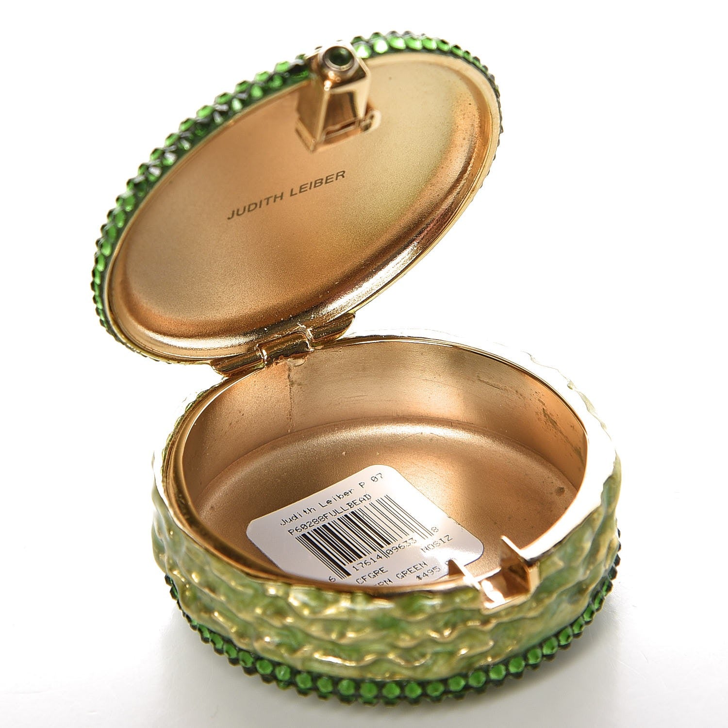 Judith Leiber Crystal French Macarons Minaudiere Pill Box Fern Green 5 of 7