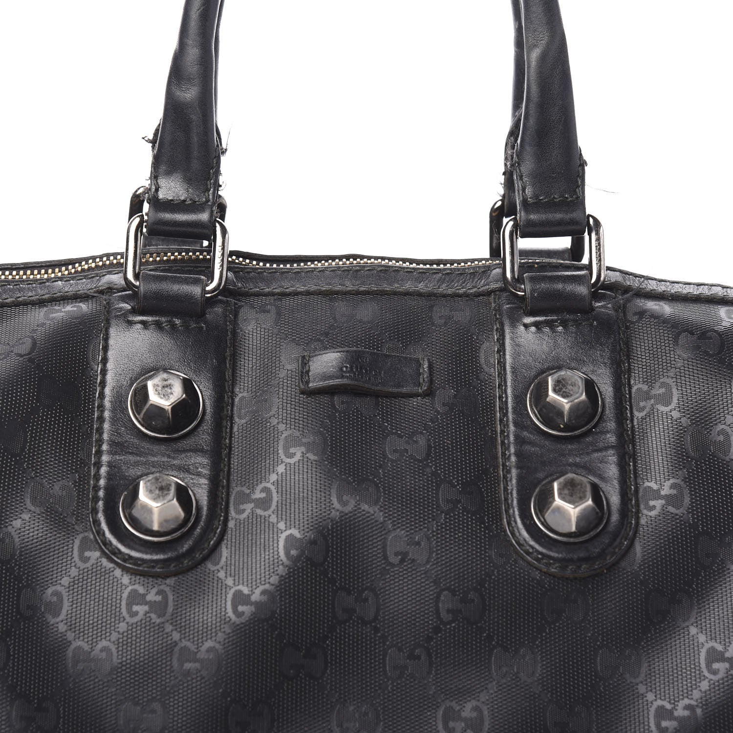 Gucci Imprime Monogram Medium Joy Stud Boston Black 12 of 14