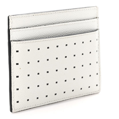 Saint Laurent Grain De Poudre Geo Print Card Case White Black 3 of 10
