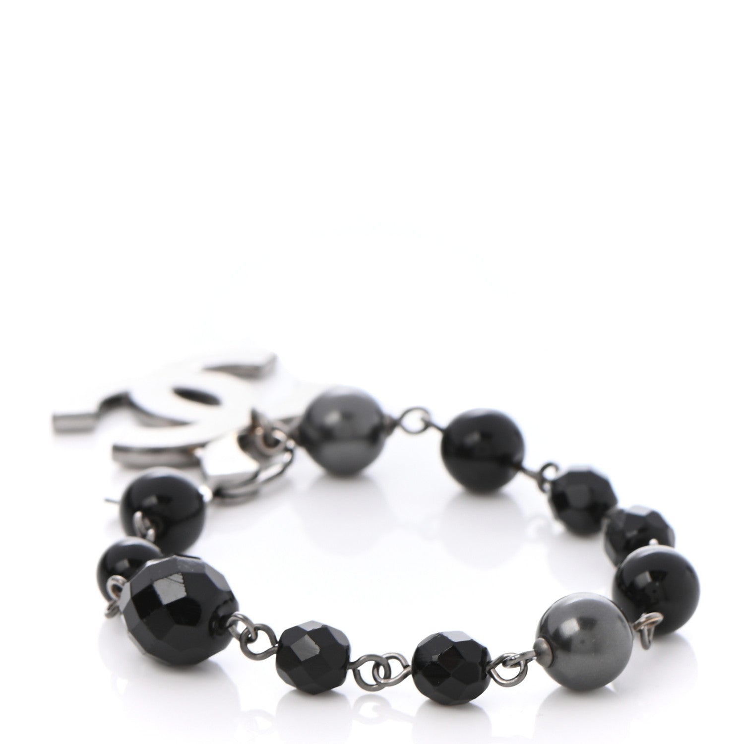 Chanel Ruthenium Bead CC Bracelet Black 3 of 5