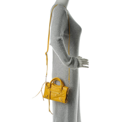 Balenciaga Agneau Classic Silver Hardware Nano City Jaune Epi 2 of 7