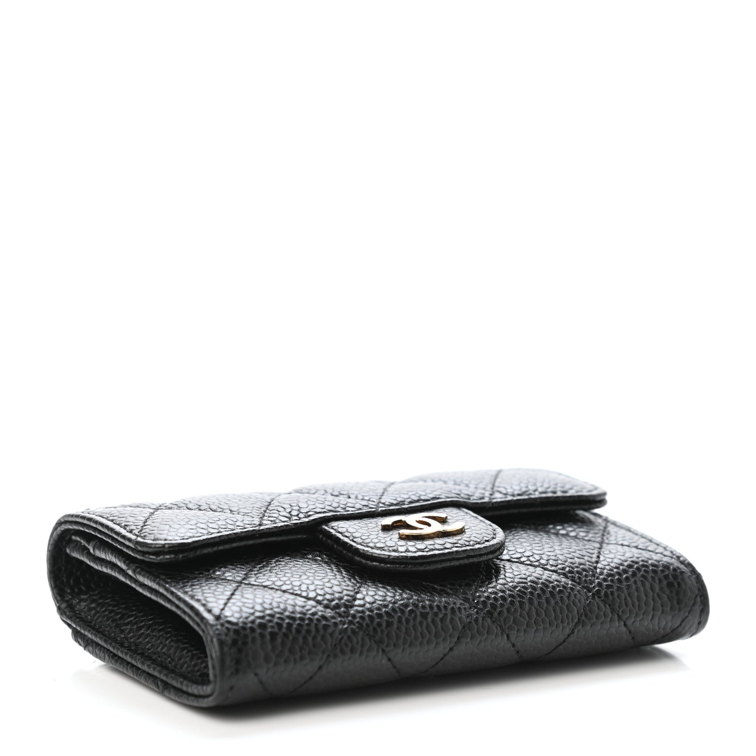 Chanel Caviar Quilted Flap Card Holder Wallet Black 3 of 4
