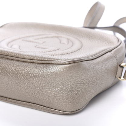 Gucci Metallic Pebbled Calfskin Small Soho Disco Bag Golden Beige 10 of 10