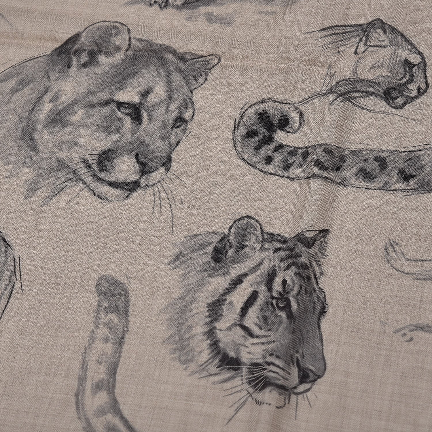 Hermes Cashmere Silk Dans L'atelier de Robert Dallet Shawl 140 Naturel Anthracite Gris 5 of 6