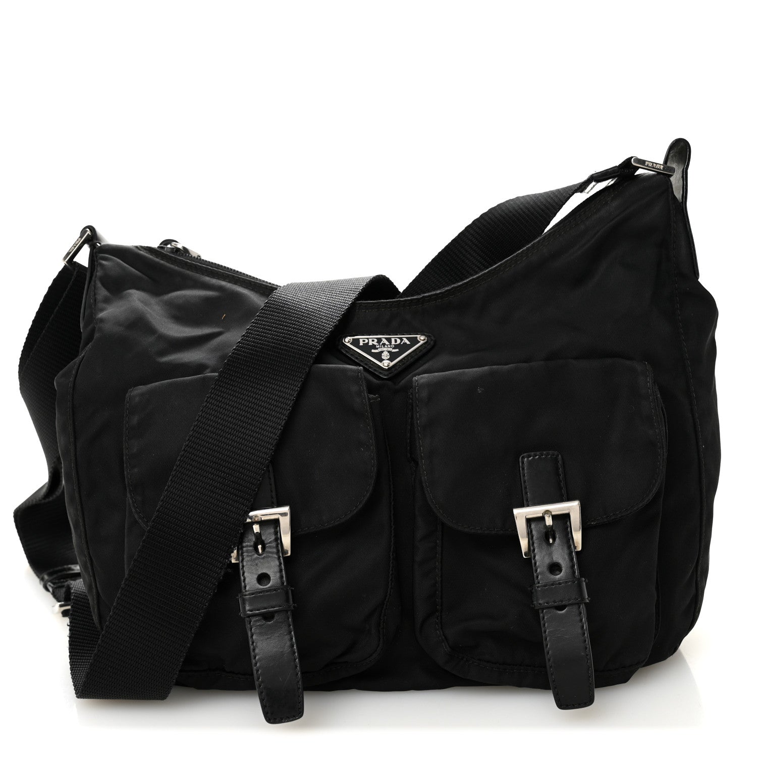 Prada Tessuto Nylon Messenger Bag Black 1 of 13
