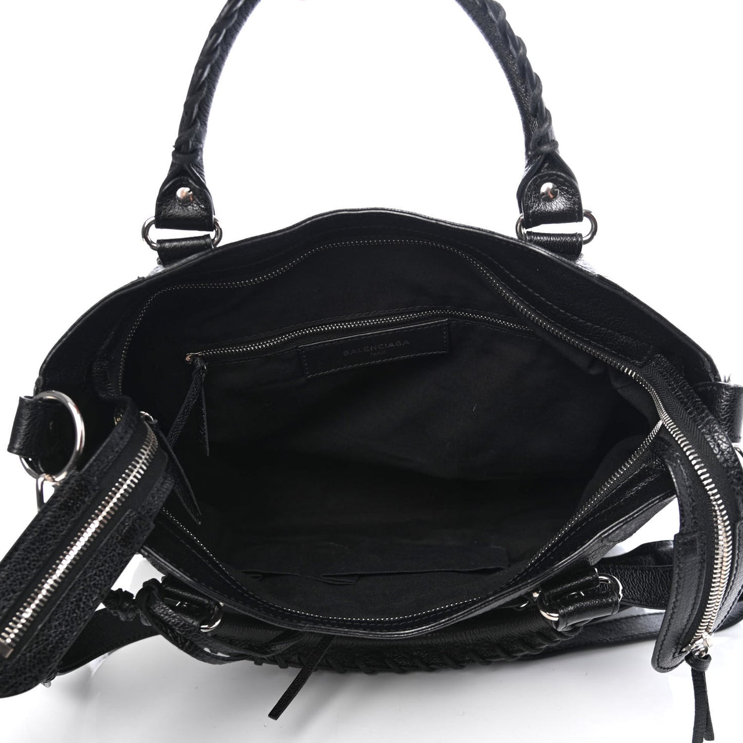 Chevre Silver Metallic Edge Hardware Velo Black