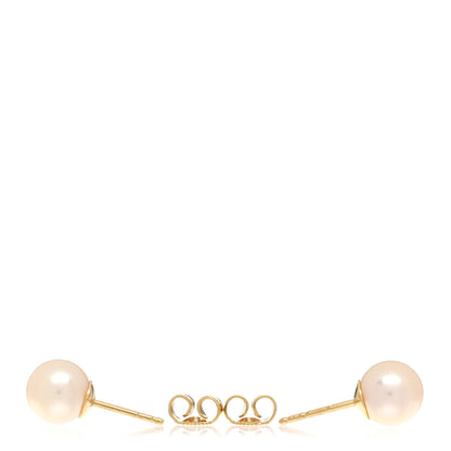 Mikimoto 18K Yellow Gold Akoya Pearl 8-8.5mm Stud Earrings 3 of 4