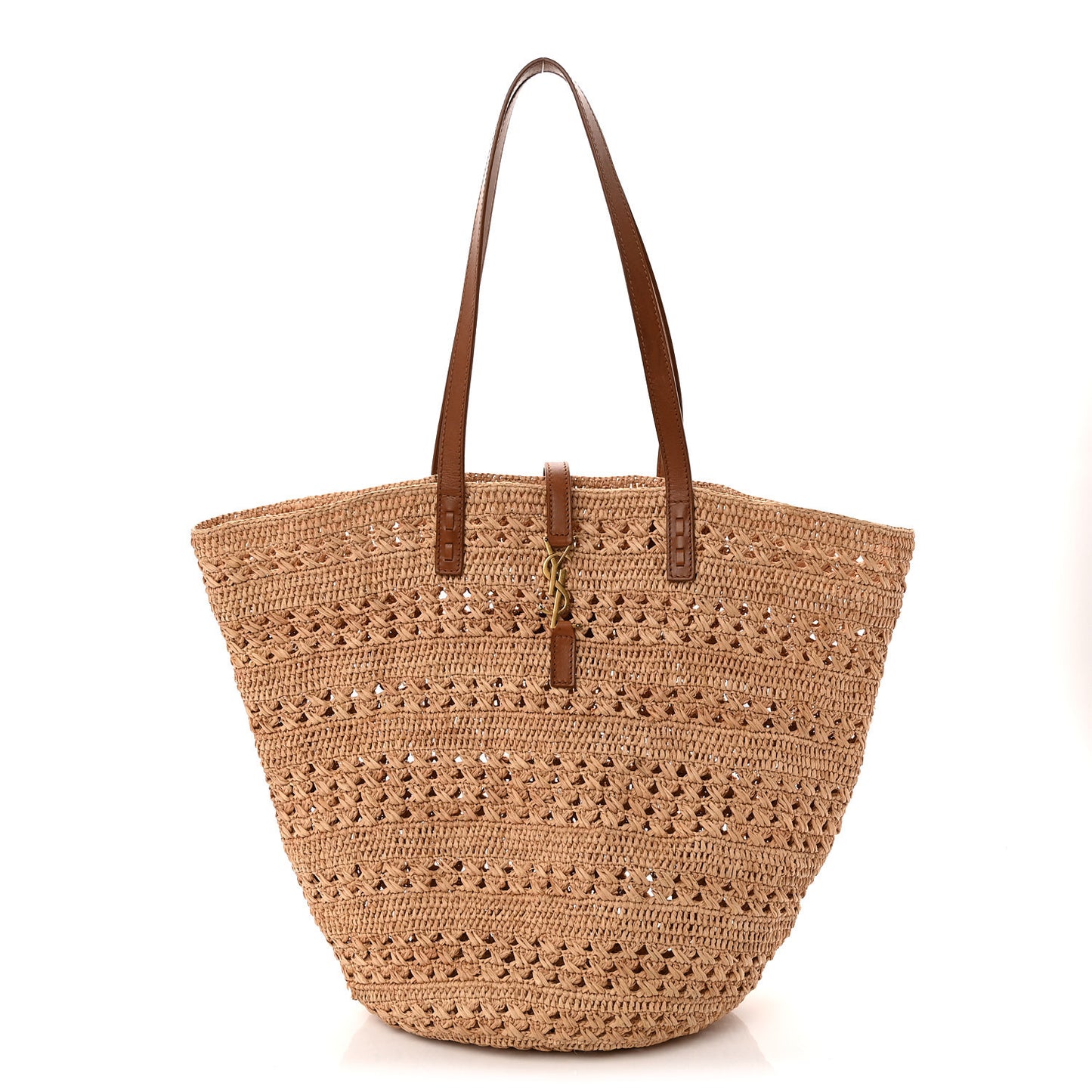 Raffia Calfskin Medium Panier Tote Naturel