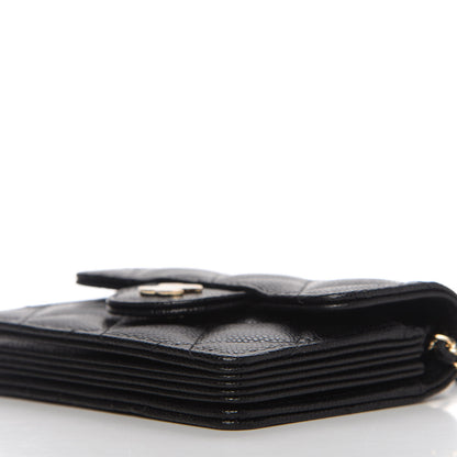 Chanel Caviar Quilted Flap Card Holder On Chain Black 7 of 11