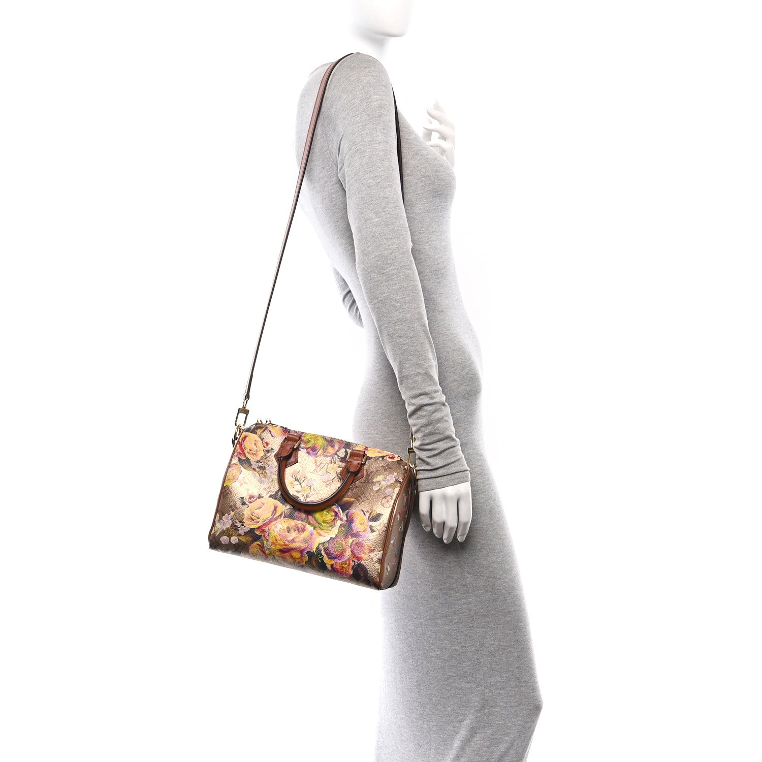 Louis Vuitton Metallic Monogram LV Garden Speedy Bandouliere 25 Gold 2 of 12