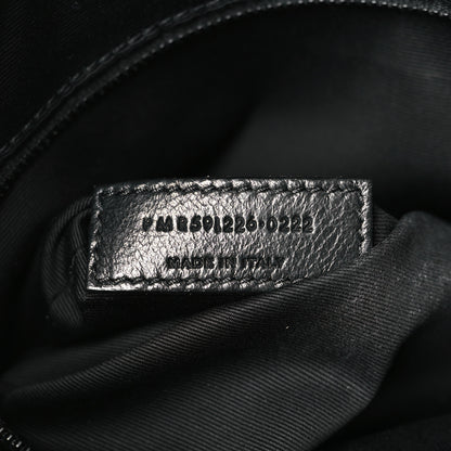 Saint Laurent Calfskin Crocodile Embossed Monogram Medium Niki Shopping Bag Black 7 of 9
