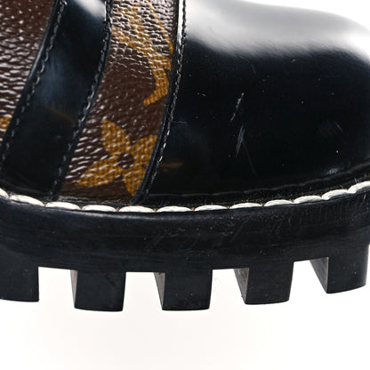Louis Vuitton Patent Calfskin Monogram Star Trail Ankle Boots 37.5 Black 10 of 11