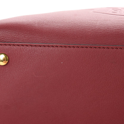 Burberry Smooth Calfskin Small Grommet Embossed Crest Bag Red 12 of 15