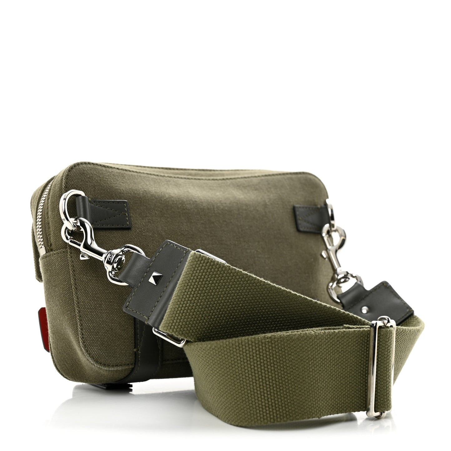 Canvas VLTN Print Rockstud Crossbody Olive