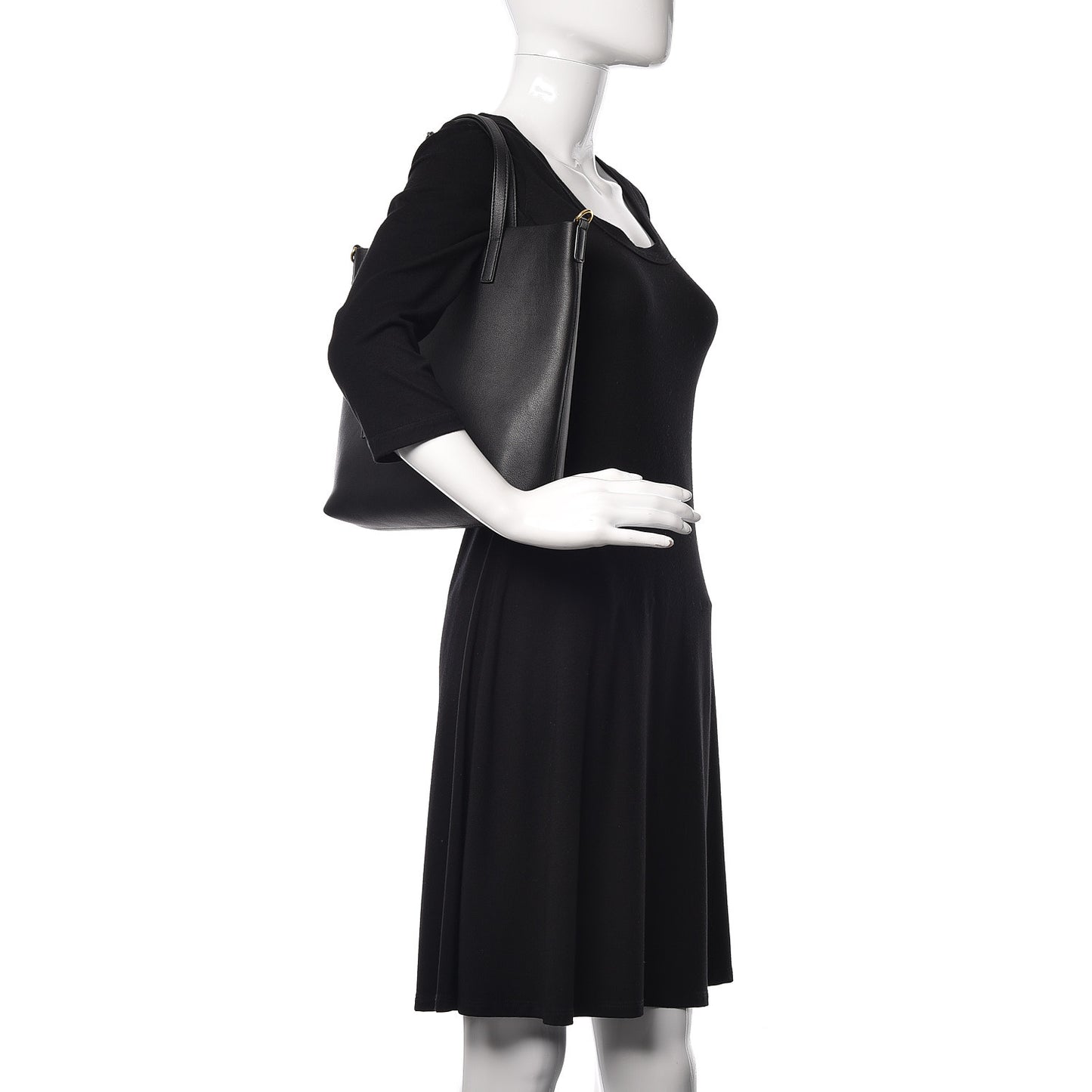 Calfskin Toy Shopping Tote Black