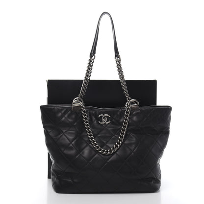 Chanel Calfskin Quilted Large Shopping In Chains Tote Black 12 of 12