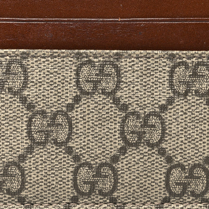 Gucci GG Supreme Monogram Calfskin Card Holder Beige Ebony Cuir 7 of 11