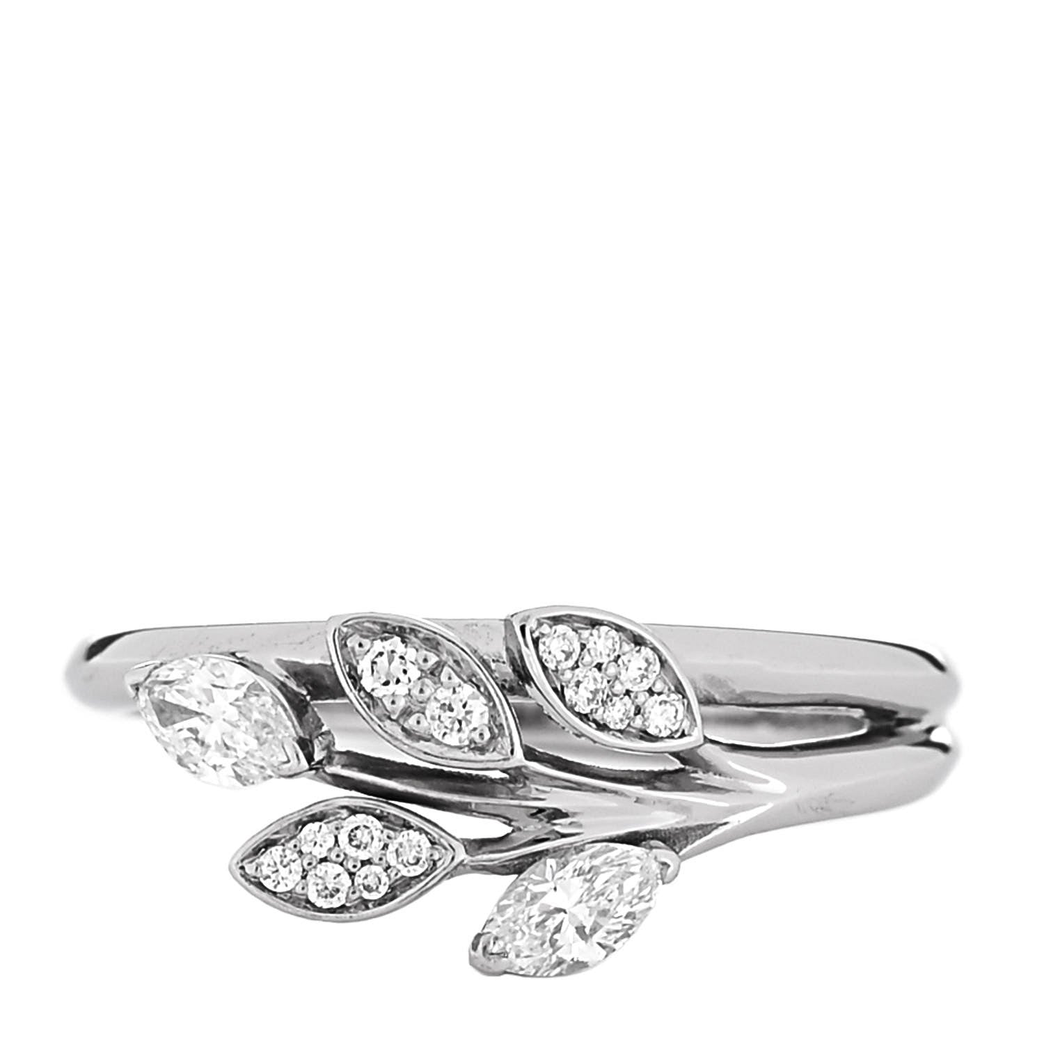 Tiffany Platinum Diamond Victoria Vine Ring 49 4.75 1 of 5