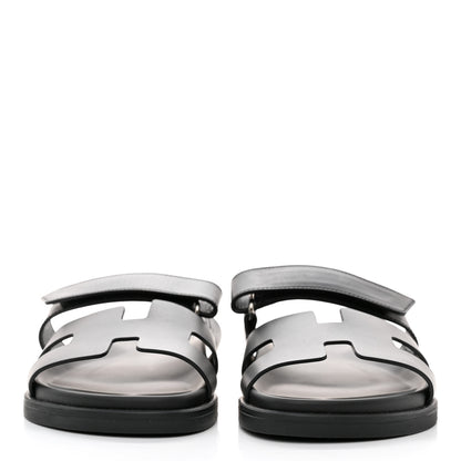 Hermes Calfskin Womens Chypre Sandals 38 Black 2 of 8