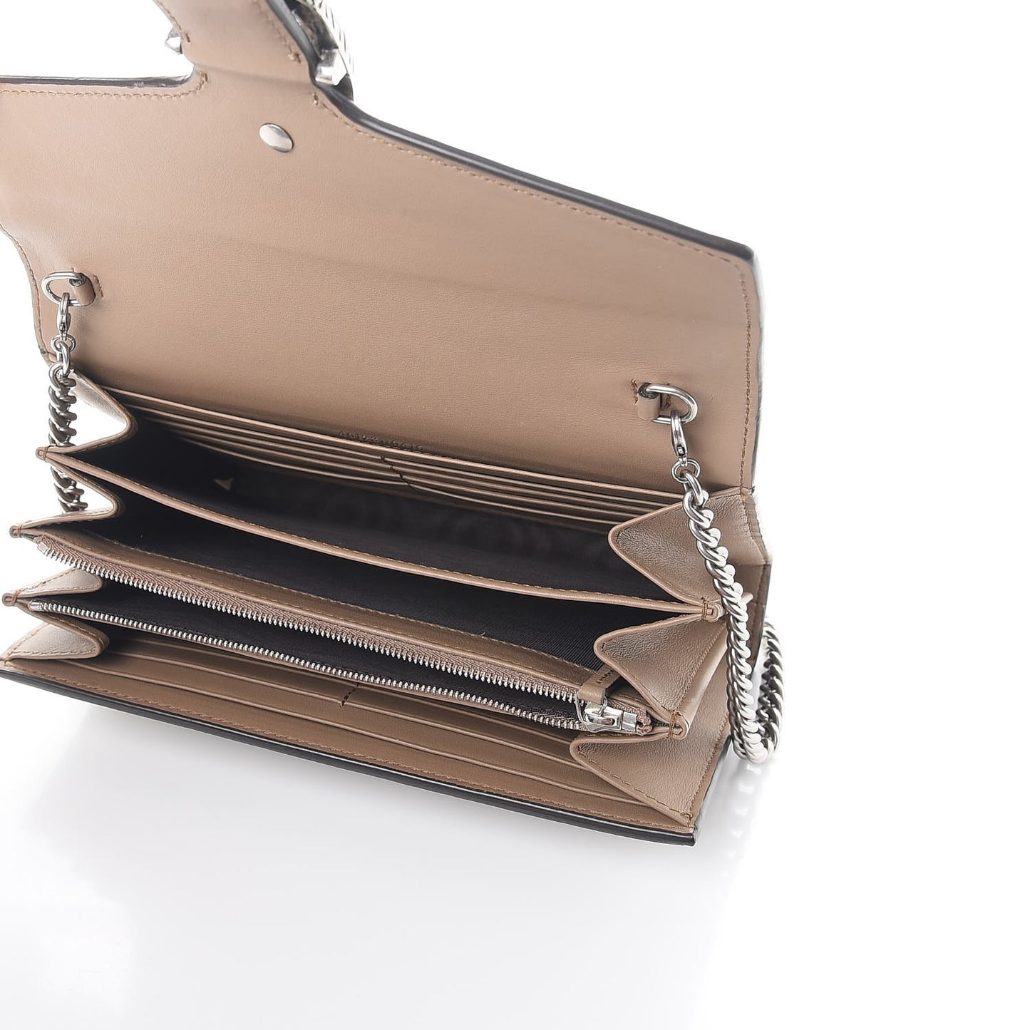 GG Supreme Monogram Mini Dionysus Chain Wallet Beige Taupe