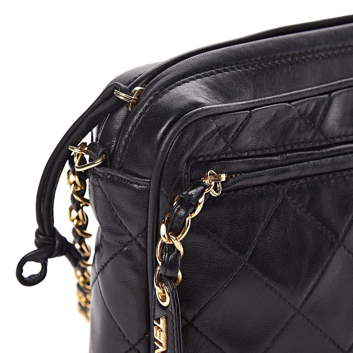 Chanel Lambskin Quilted Camera Case Black 13 of 17
