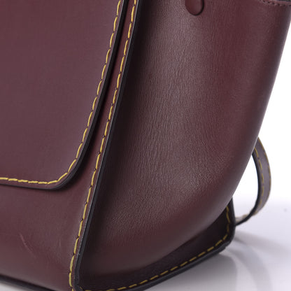 Celine Smooth Calfskin Yellow Stitching Medium Trapeze Burgundy 14 of 14