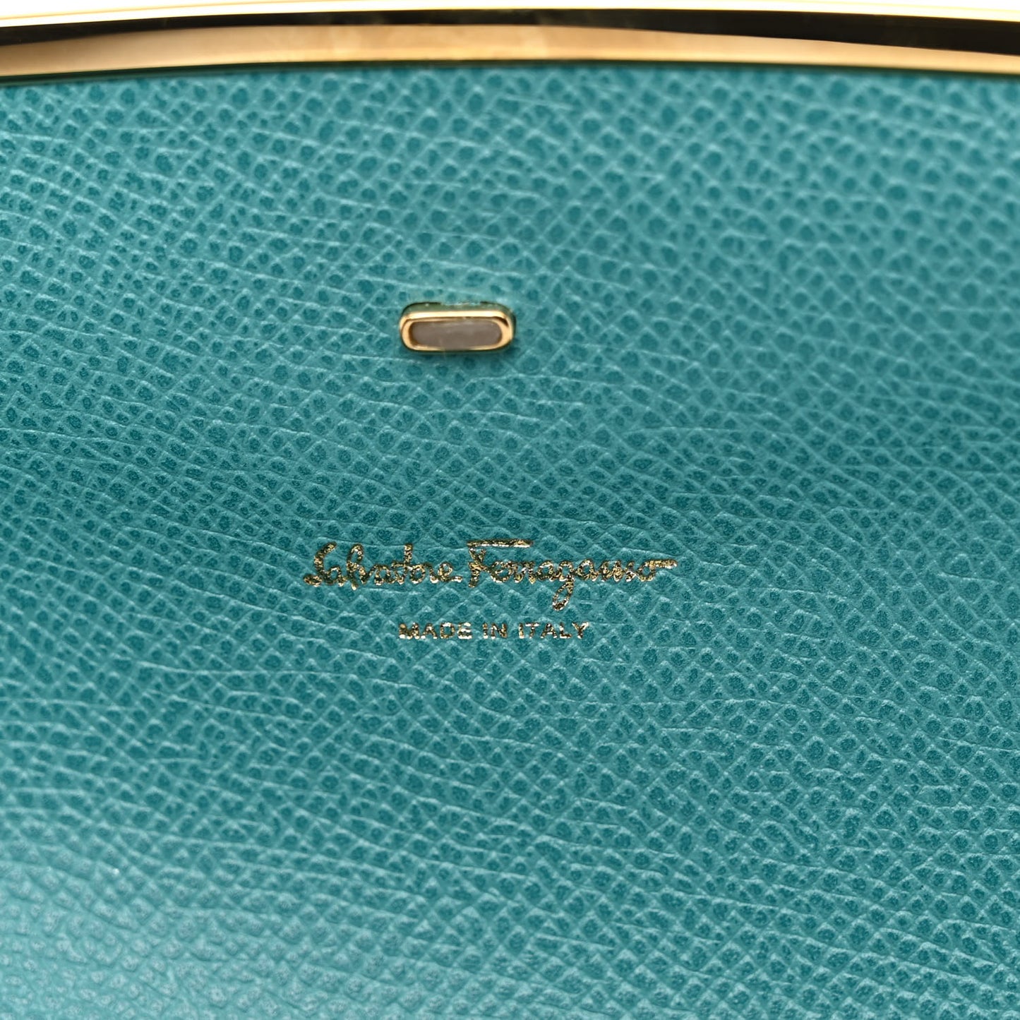 Hammered Calfskin Gancio Shoulder Bag Jade Vine