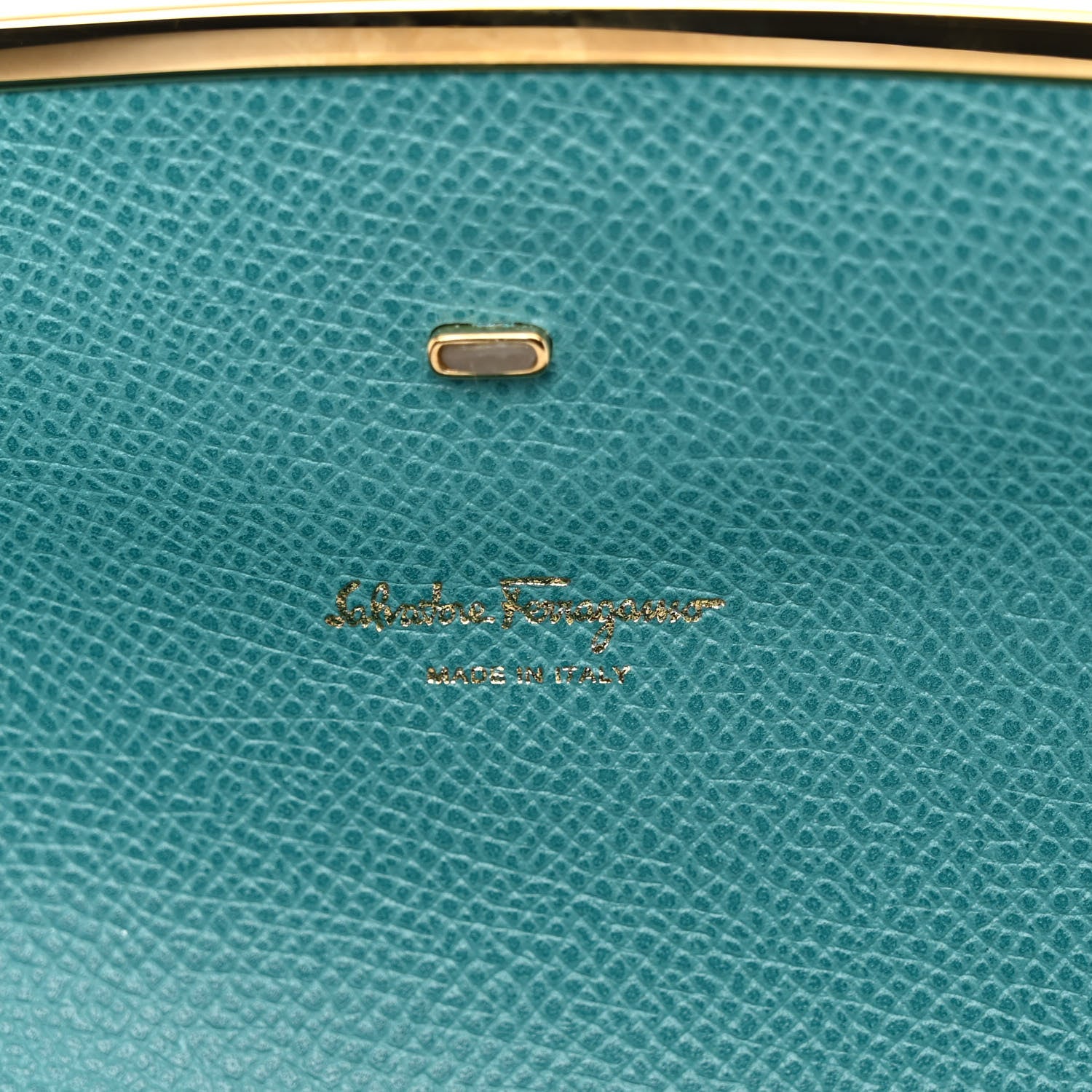Salvatore Ferragamo Hammered Calfskin Gancio Shoulder Bag Jade Vine 6 of 9