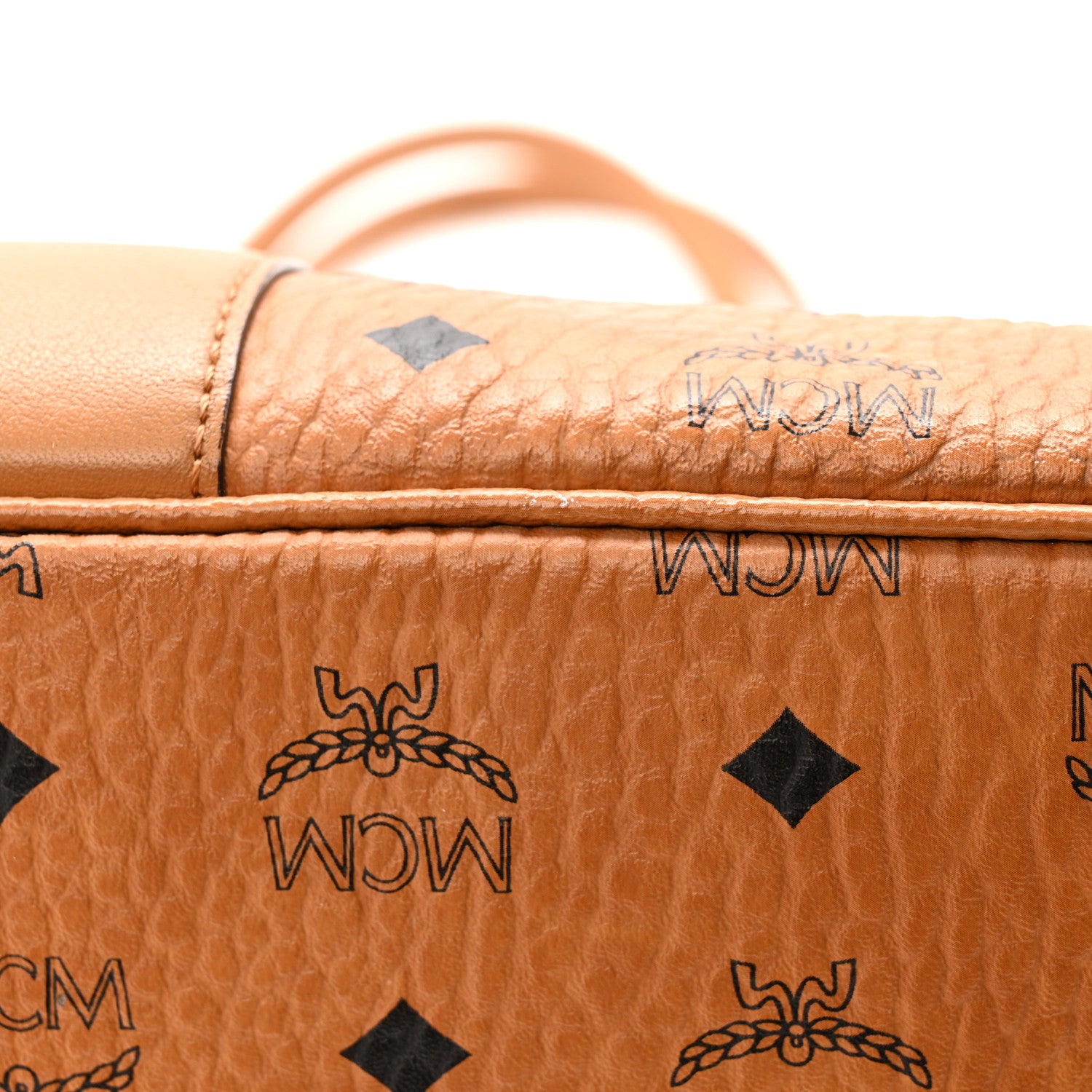 MCM Visetos Medium Liz Reversible Shopper Tote Cognac 1864106