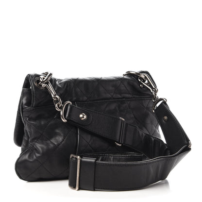 Chanel Calfskin Coco Pleats Messenger Flap Black 3 of 11