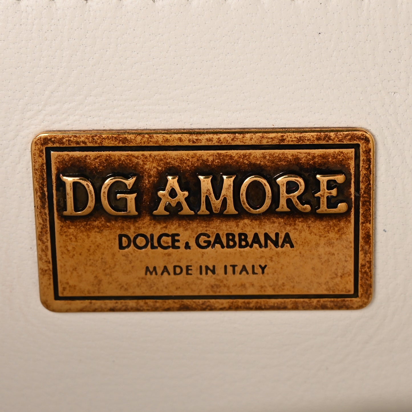 DOLCE GABBANA Smooth Calfskin Small DG Amore Envelope Bag White