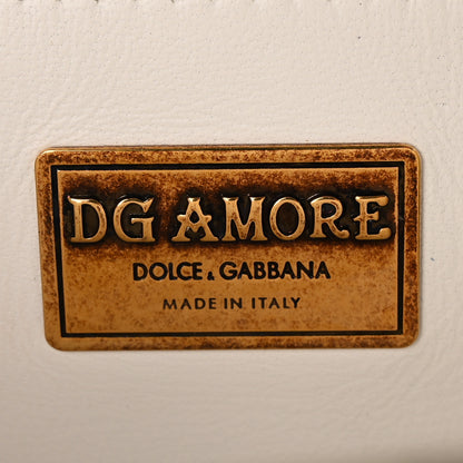 Dolce & Gabbana DOLCE GABBANA Smooth Calfskin Small DG Amore Envelope Bag White 6 of 10