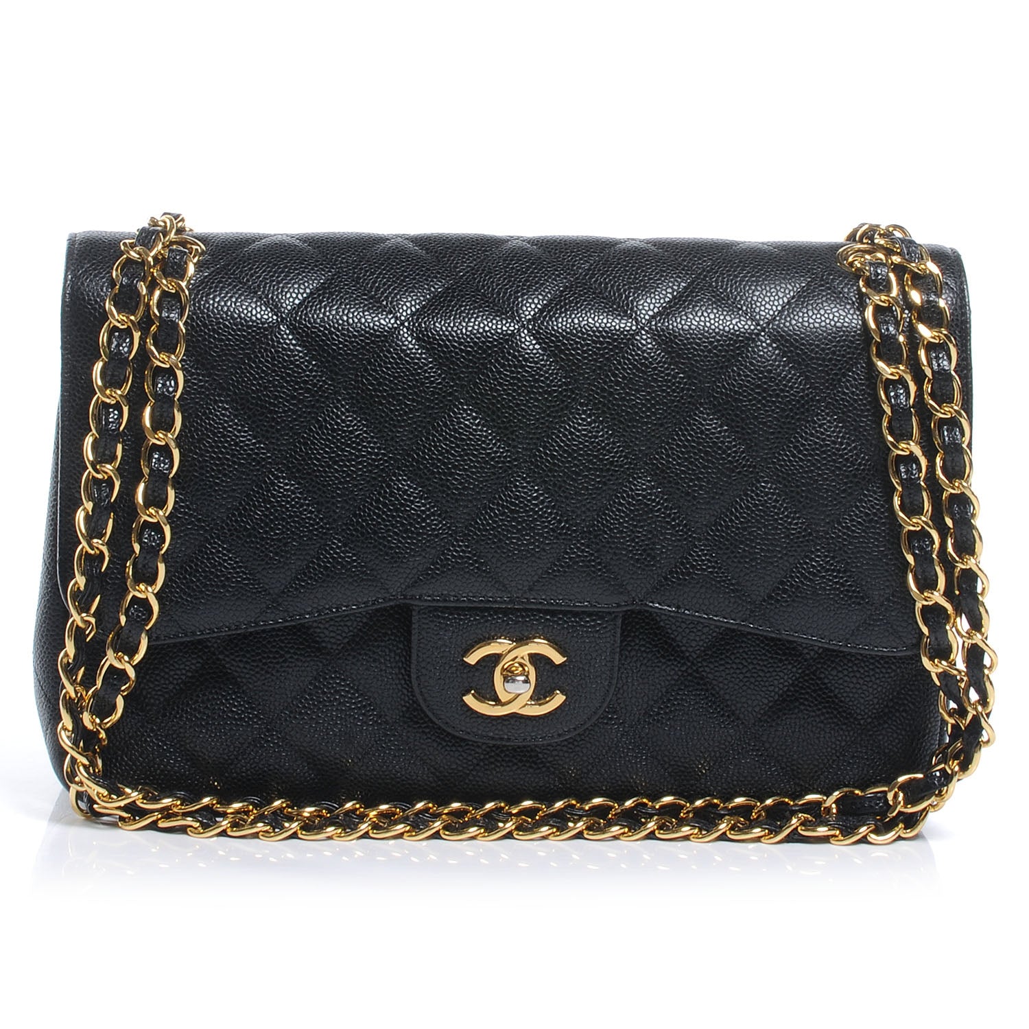 Chanel Caviar Quilted Jumbo Double Flap Black 1 of 7