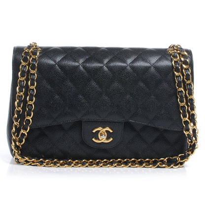 Chanel Caviar Quilted Jumbo Double Flap Black 1 of 7