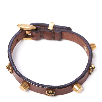 Gucci Calfskin Feline Heads Bracelet Brown 3 of 4
