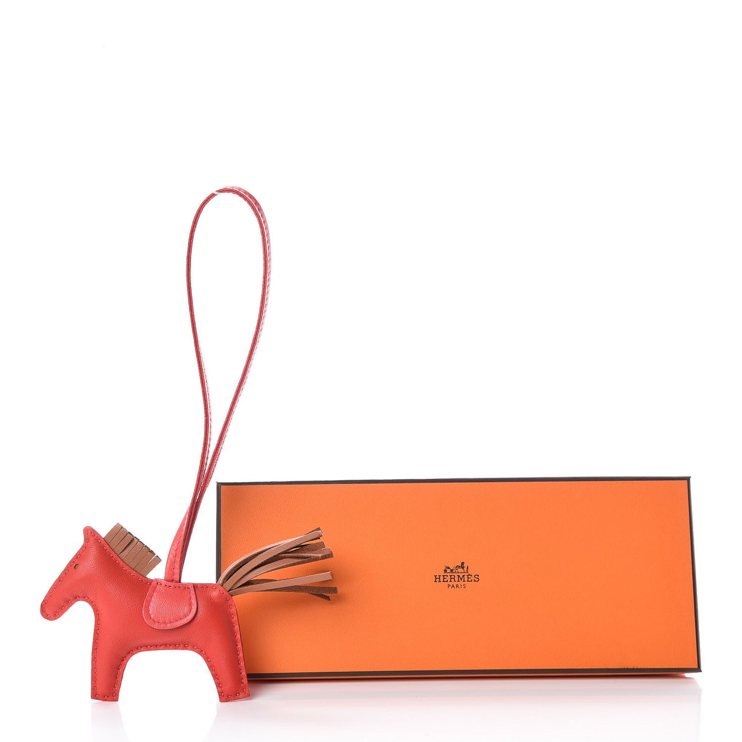Milo Lambskin Grigri Rodeo Horse Bag Charm PM Rouge Indien Gold Bougainvillea