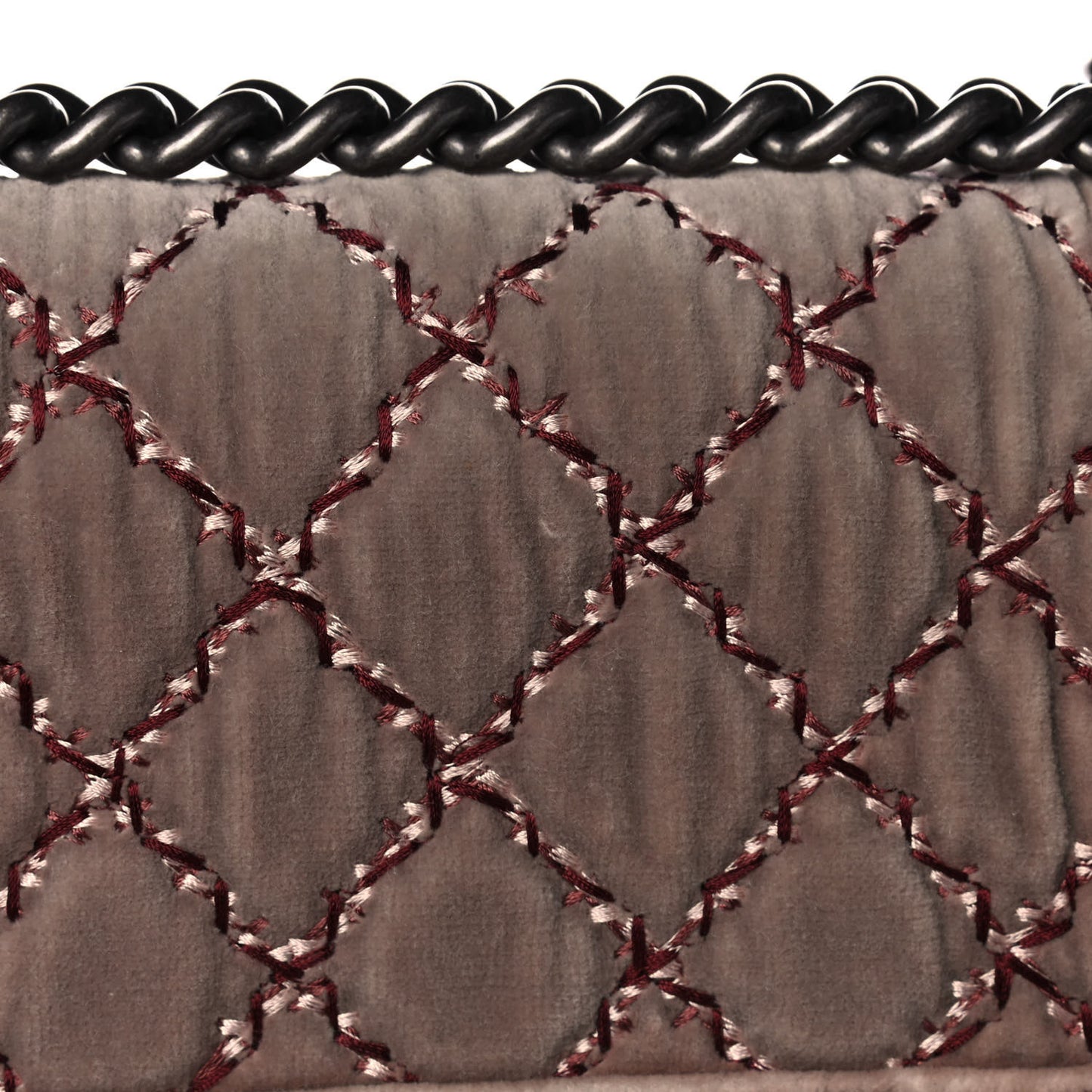 Velvet Quilted Small Boy Flap Grey