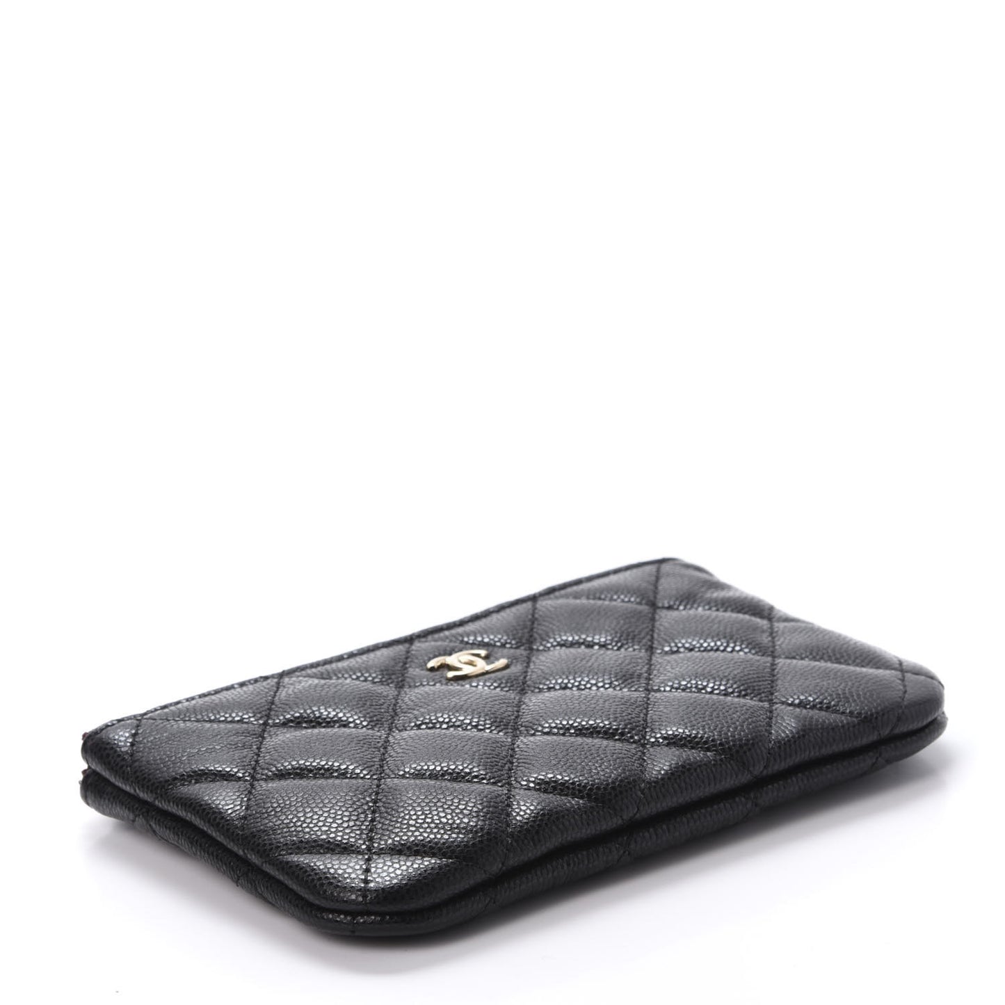 Caviar Quilted Small Cosmetic Case Black