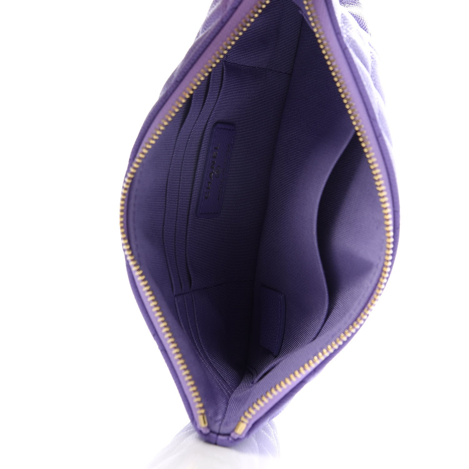 Chanel Caviar Quilted Small Zipped Pouch Purple 5 of 8