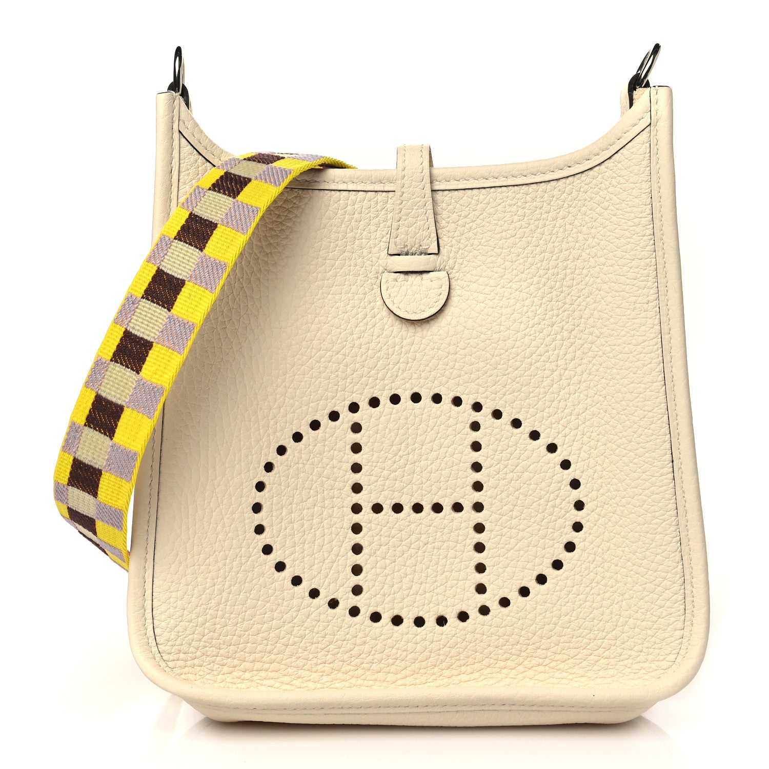 Hermes Taurillon Clemence Quadrille Evelyne TPM Nata Citron 1 of 8