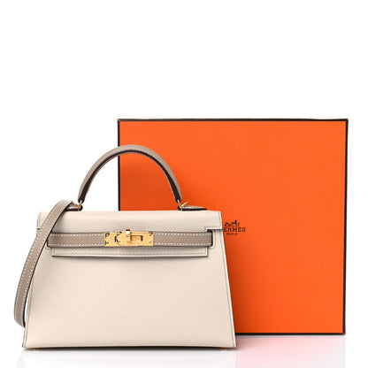 Hermes Epsom Horseshoe Mini Kelly Sellier 20 Craie Etoupe 10 of 10