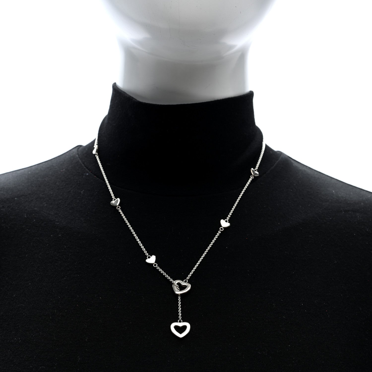 Tiffany Sterling Silver Heart Lariat Necklace 2 of 4