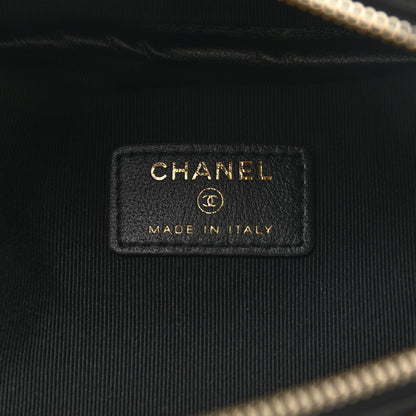 Chanel Nylon Grosgrain Lifestyle Pouch With Sleep Mask Black 7 of 10