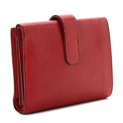 Hermes Courchevel Tri-Fold Compact Wallet Rouge Vif 2 of 9
