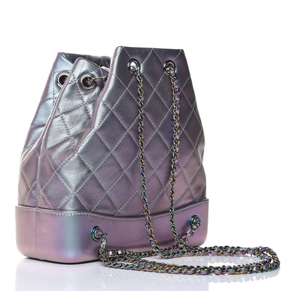 Chanel Iridescent Lambskin Calfskin Small Quilted Gabrielle Backpack Light Purple 3 of 8
